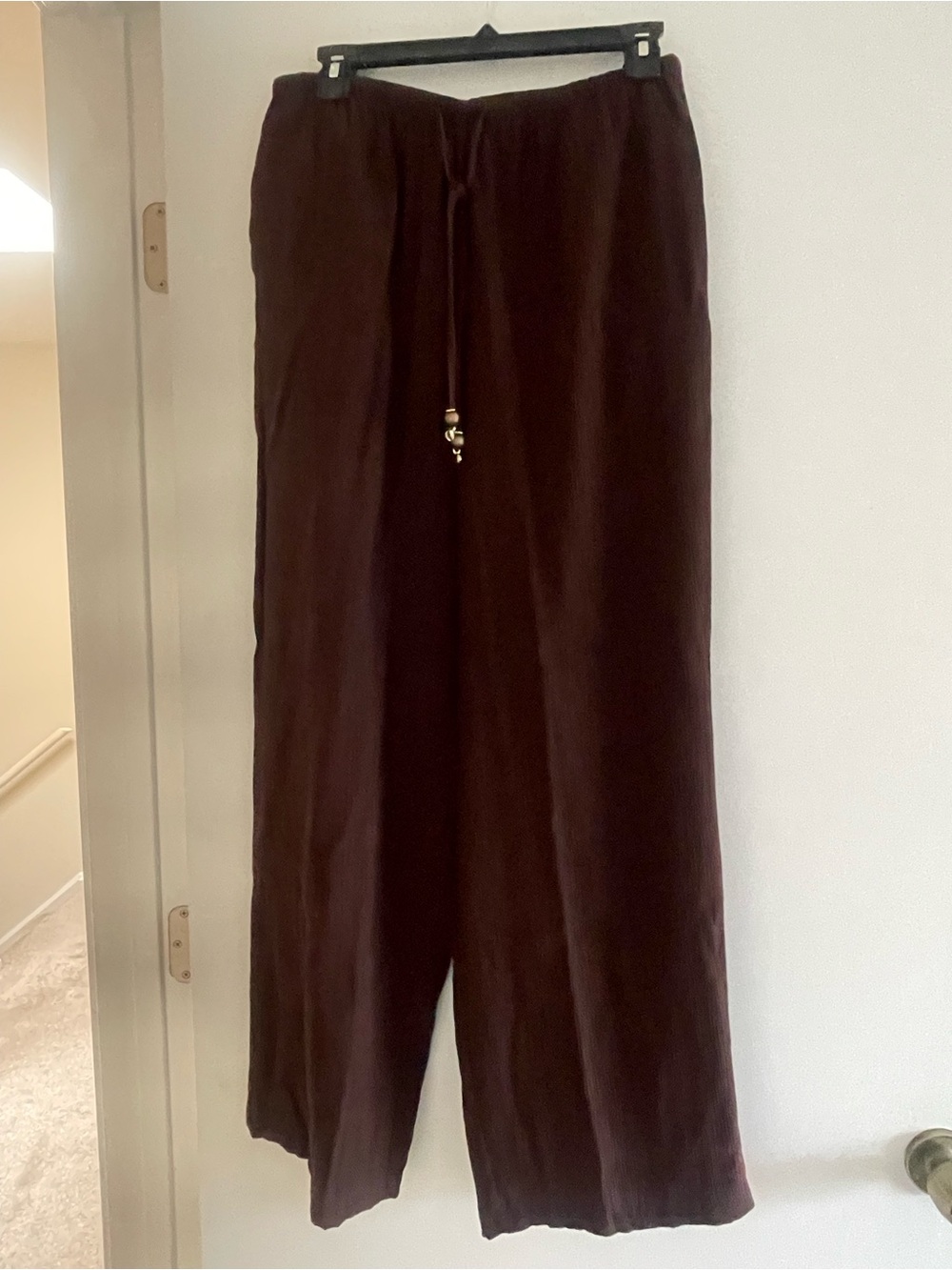 Women’s Brown Drawstring Wide-Leg Pants